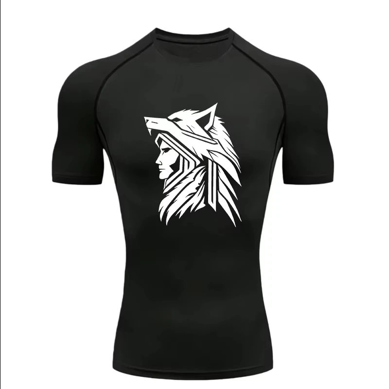 Compression Shorts Athletes - Wolf Knight Design 2026 atletisch T-shirt
